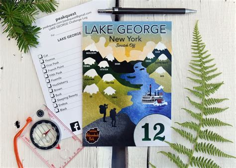 Lake George 12 Adirondack Ny Hiking Challenge 5 X 7 Scratch Off Card