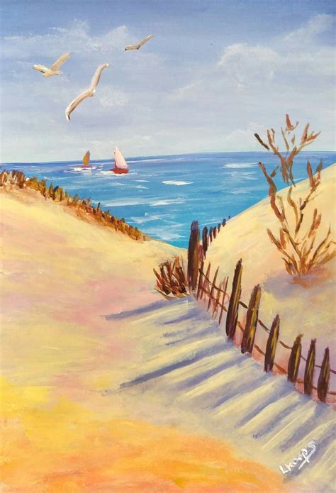 Beach Sand Dunes Acrylic Painting Inspired By Ginger Cook Beach
