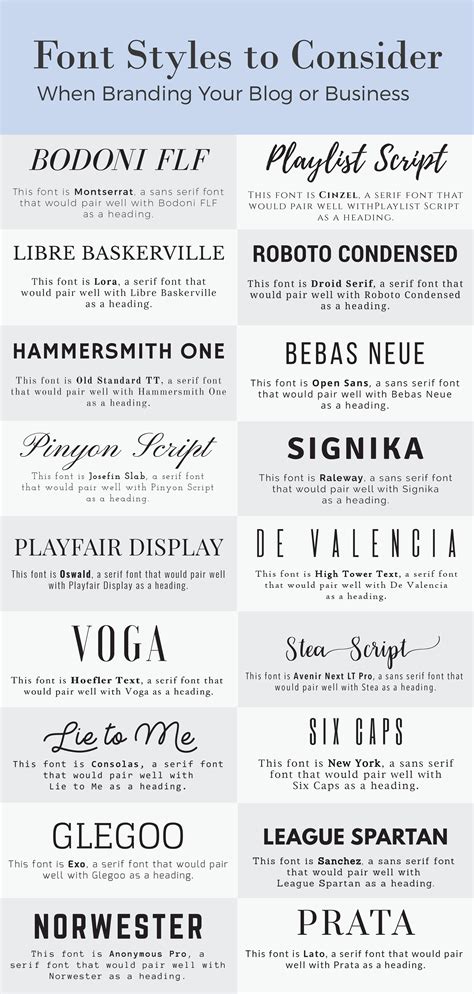 36 Font Styles To Consider When Branding Your Business Or Blog — Journey With Jess Inspiration