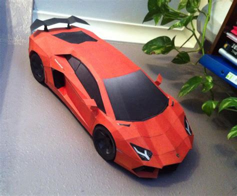 Paper Craft Car Lamborghini Aventador Template Download
