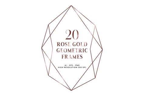 20 Rose Gold Geometric Frames Illustrations Creative Market