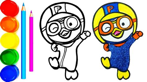 Pororo Drawing And Coloring For Kids 뽀롱뽀롱 뽀로로 ポロロ Youtube