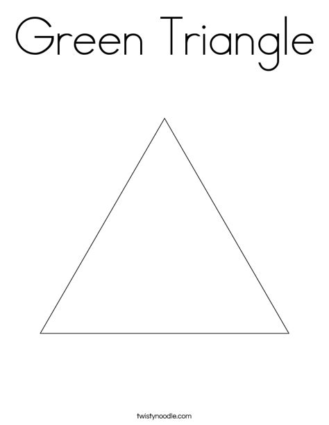 Green Triangle Coloring Page Twisty Noodle