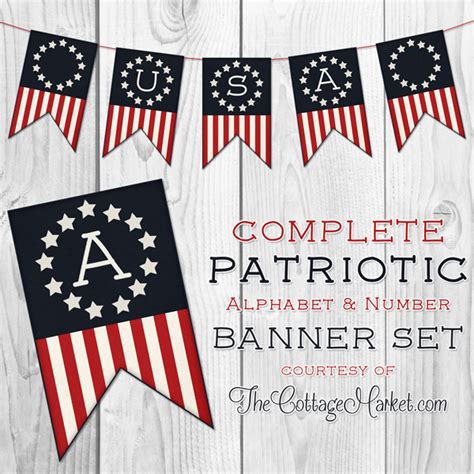 Free Printable Patriotic Banner Set The Cottage Market