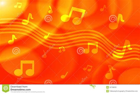 Orange Colored Musical Background Stock Illustration Illustration Of