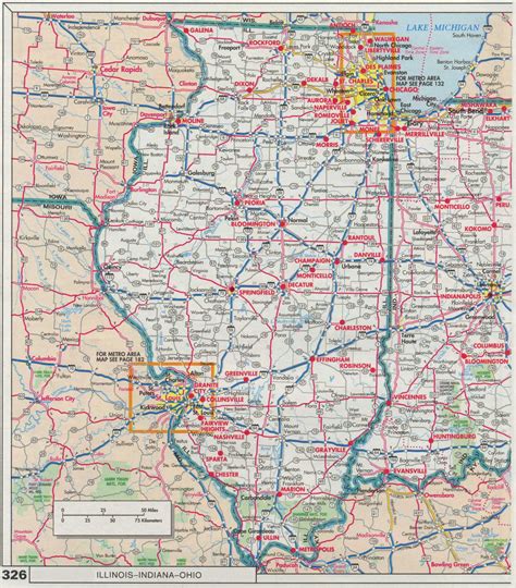 Road Map Of Indiana And Ohio