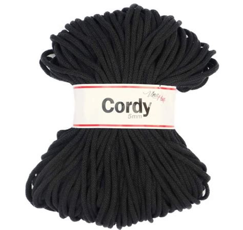 Pletací příze | Cordy černá 5 mm | vyšívání, pletení ...