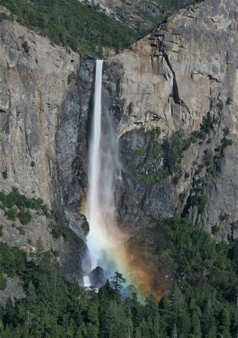 Yosemite Falls Rainbow In The Mist Yosemite National Park