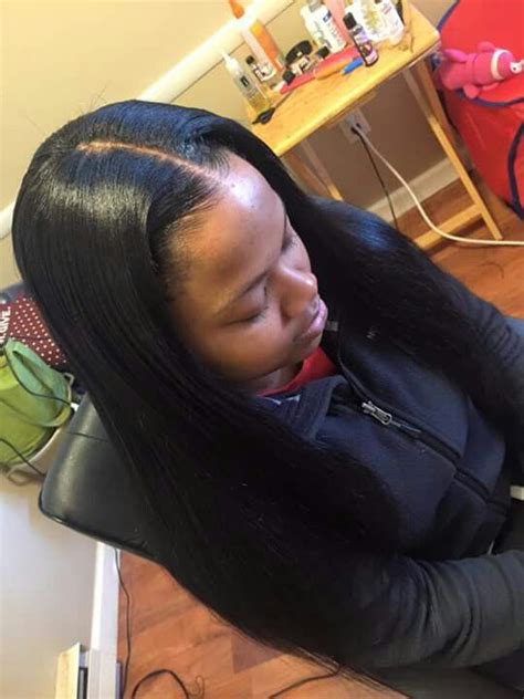 Middle Part Sew In Weave Hairstyles Human Hair Long Weave Hairstyles