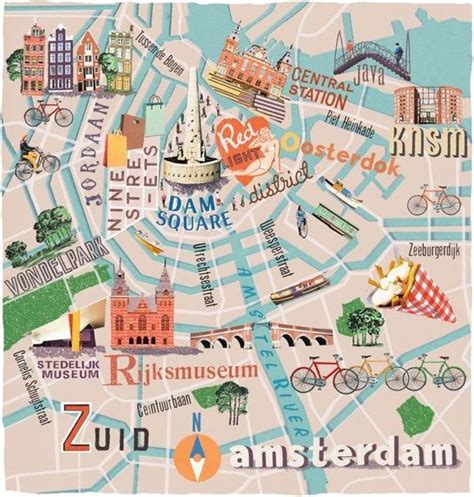 An Illustrated Map Of The City Of Amsterdam