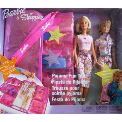 barbie and skipper pajama fun tote playset 2003