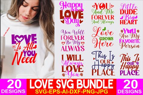 Love Svg Bundle Vol 1 Graphic By Rjgraphic · Creative Fabrica