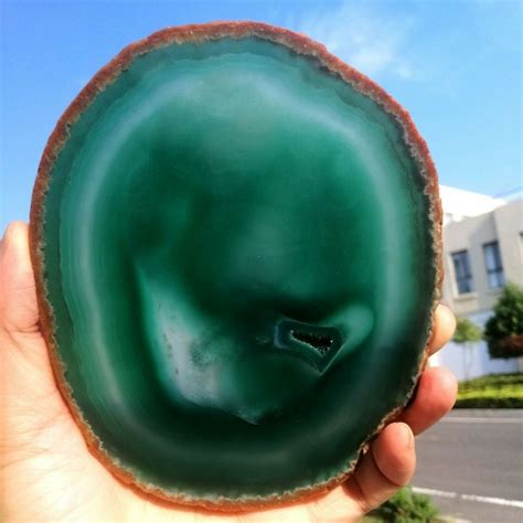 Sold Natural Green Agate Geode Artifacts World