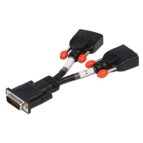 Dms 59 Male To 2 X Vga Female Splitter Cable From Lindy Uk