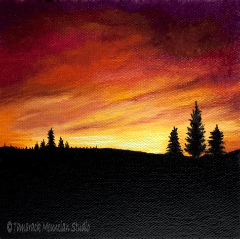 By sara barnes on january 14, 2019. "Pink and Yellow Sunset" oil painting - Tamarack Mountain ...