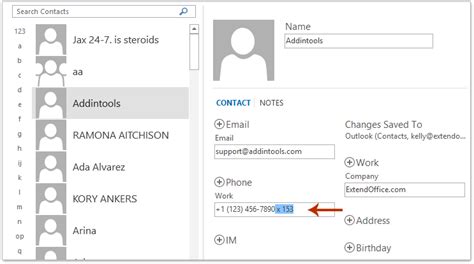 How to change / update my local mobile number for tac? How to add extensions to phone numbers of Outlook contact?