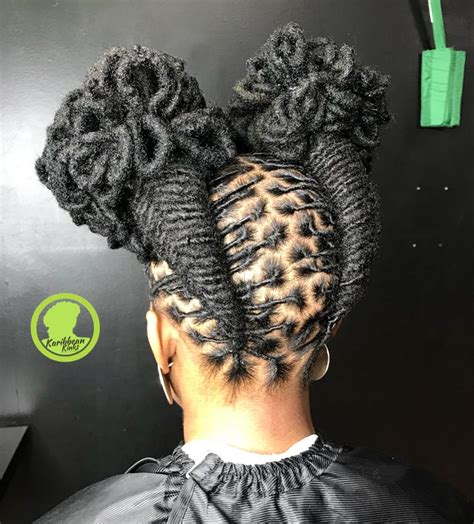 Braided Loc Petal Updo 💁🏾‍♀️ Pastyourbs Swipe Done At Karibbeankinks