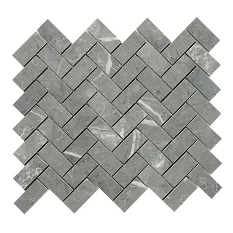 Ultimate Grey Polished Marble Effect Porcelain Mosaic Tile Sheet L