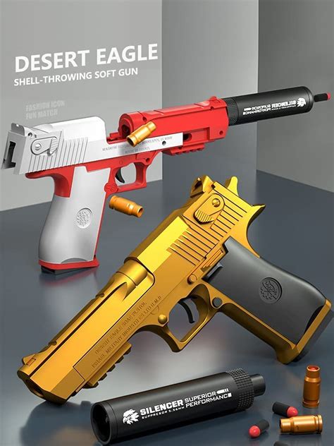 Toy Gun Cool Fake Pistol Rubber Bullet Guns That Look Real Realistic Nerf Gan Pistol Ejecting