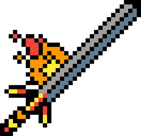 Flame Sword Fire Sword Pixel Art Clipart Full Size Clipart