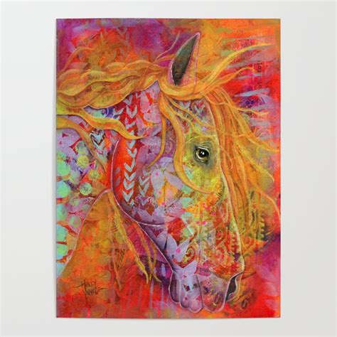 Gorgeous Fiery Red Horse Poster By Holly Vanasse Society6