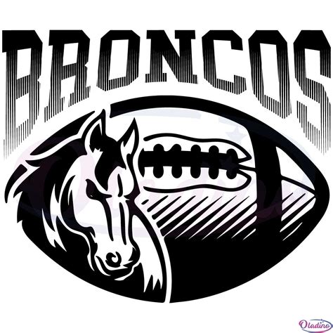 Denver Broncos Football Svg Digital File Mascot Ball Svg