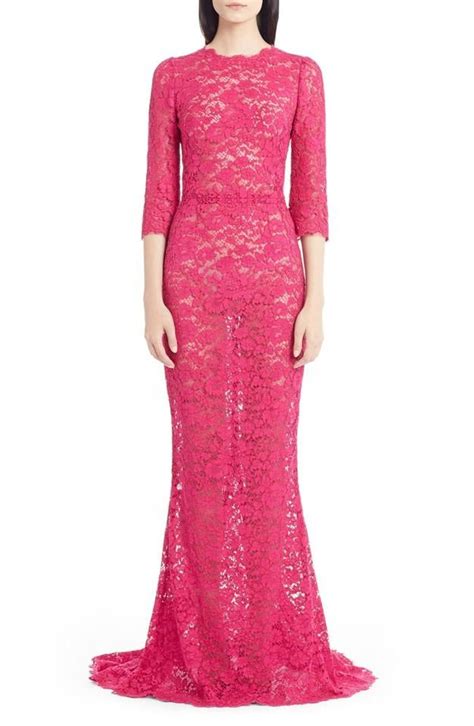 Dolce And Gabbana Pink And Open Back Lace Gown 38 It Us Sol Lace