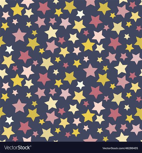 Colorful Star Seamless Pattern Pink Royalty Free Vector