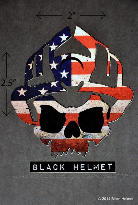 American Flag Skull Logo Helmet Decal Firefighter Decals Firefighter