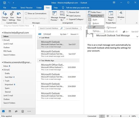How To Turn Off The Outlook Reading Pane