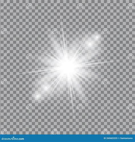 White Light Glow Effect Light Rays Radiant Flash Lens Flare Vector