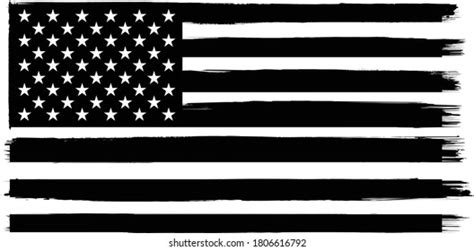 Vector American Flag Black White Stock Vector Royalty Free 1806616792