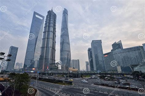 Three Tallest Buildings In Shanghai Editorial Photo Image Of Exterior