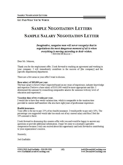 Severance Negotiation Letter Sample Severance Agreement Template Page