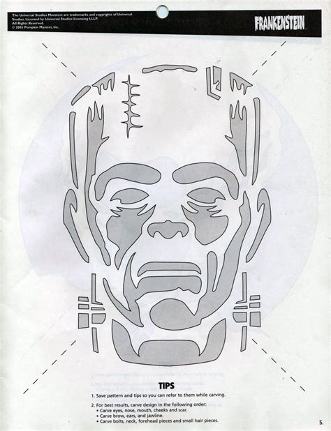Stencil Frankenstein Face Template