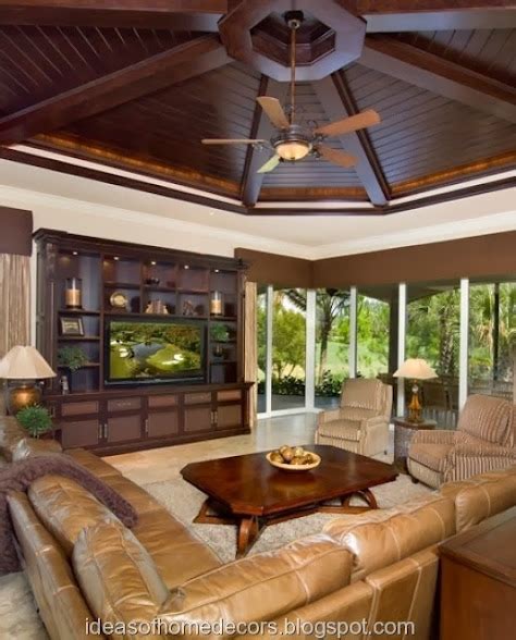 Modern wooden wall units for living room