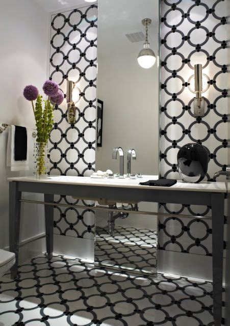 pattern wallpaper for bathrooms - Google Search | Badkamer, Wastafel