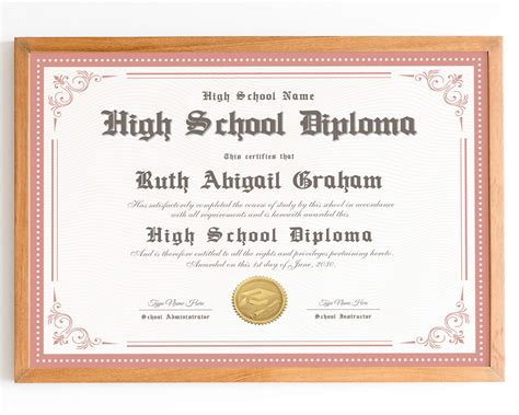 Editable Homeschool Diploma Template Ged Highschool Custom Diploma