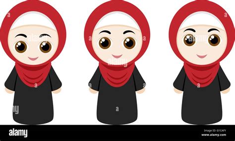 Cartoon Girls With Hijab Stock Vector Image And Art Alamy