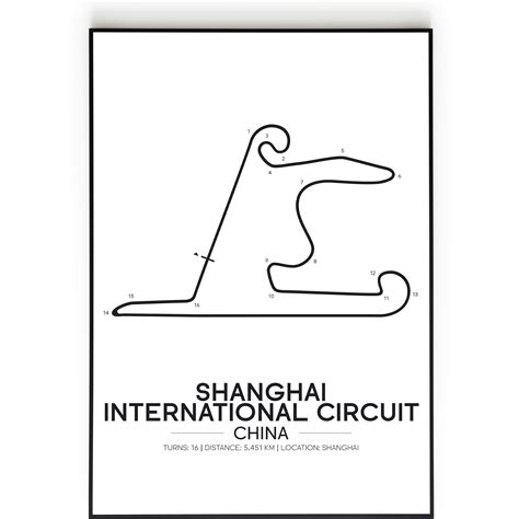 Circuit Poster Chinese Grand Prix White Circuit Chinese Grand