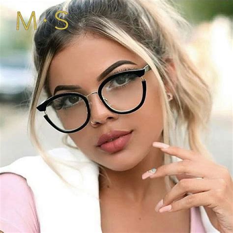 2017 cat eye eye glasses frames for women brand designer eyeglasses m nail clear lens glasses