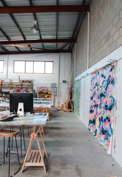Concrete Floors Bold Hues Large Scale Artworks Warehouse Space Art