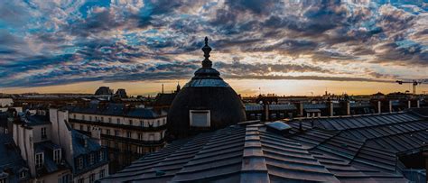 Brown Roof Shingles Rooftops Paris Clouds City Hd Wallpaper