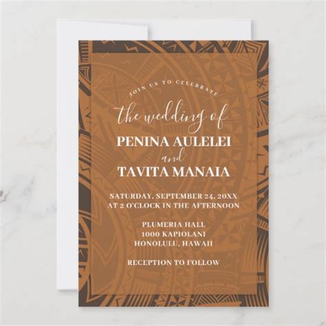 Urbannesian Samoan Tutuila Invitation