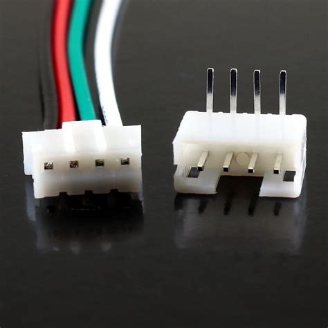 20 sets jst 2.0 ph 4 pin connector plug, include 10 sets mini 4 pin jst ph2.0 connector plug female with 150mm cable wire & 10 piece male micro jst dasunny 5 pcs 4 pin jst sm connectors male to female el wire cable adapter for 5050 3528 ws2801 lpd8806 rgb led strip light, 39.4inches. JST PH 4-Pin Cable with Male/Female Connector