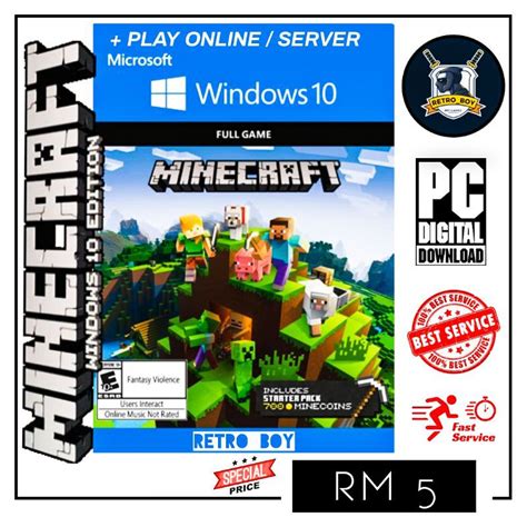 Minecraft Windows 10 Edition Full Multiplayer Digital Download