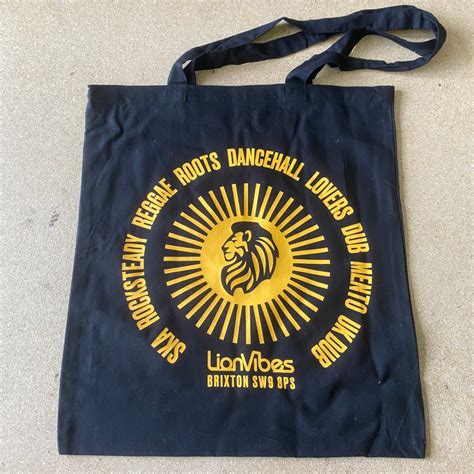 lion vibes lion vibes tote bag lion vibes reggae vinyl and dub record shop london uk