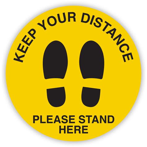 Durus Sign Keep Your Distance Please Stand Here Floor