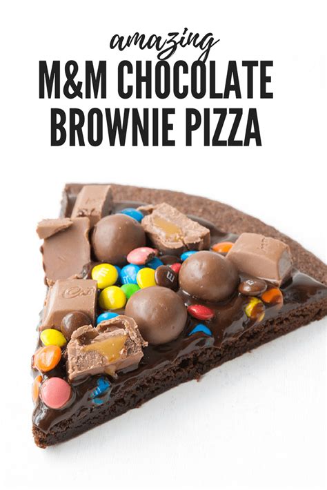 Baked for just six minutes, then chilled overnight. M&M Chocolate Brownie Pizza - Sweetest Menu