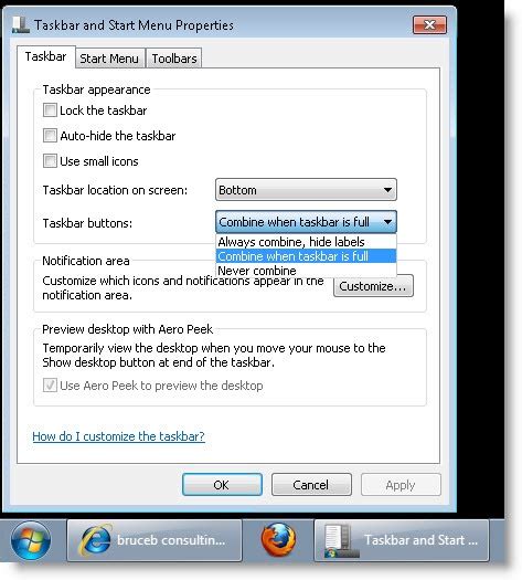 Customize Windows 7 Taskbar Expand Buttons Bruceb Consulting